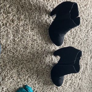 Black zip up booties